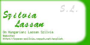 szilvia lassan business card